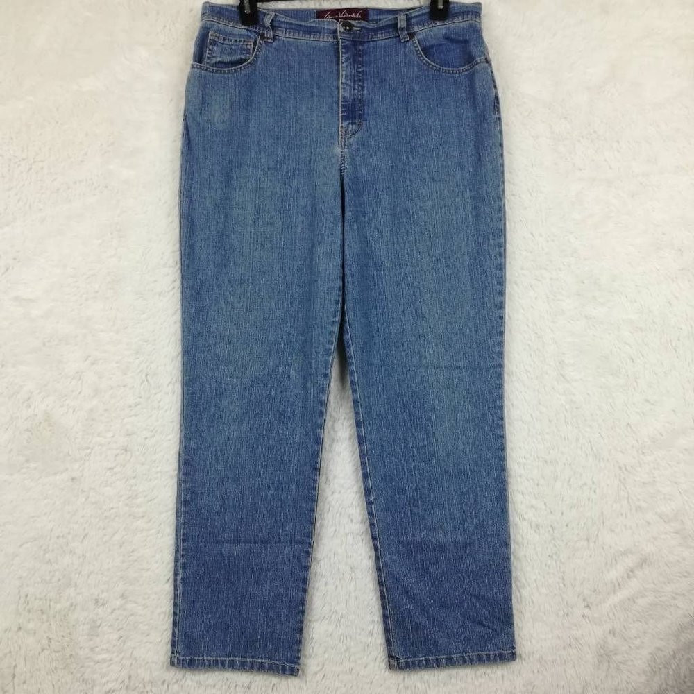 Gloria Vanderbilt Womens Jeans Straight Leg Blue Stretch Medium‎ Wash Denim 16